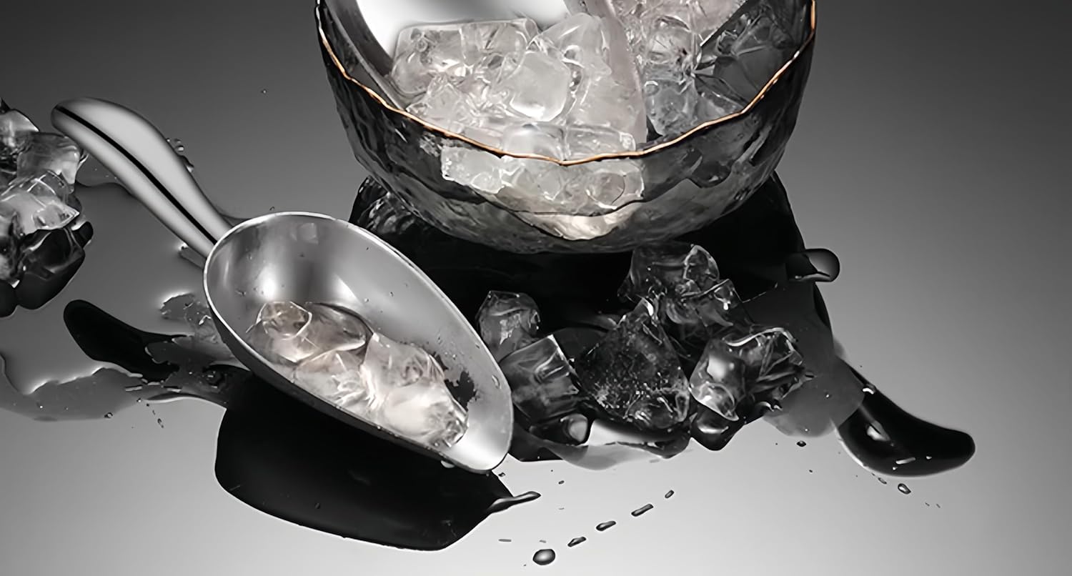 Cuchara de hielo para congelador, cuchara de hielo de acero inoxidable, pala para máquina de hielo, café, granos, alimentos, dulces, harina,