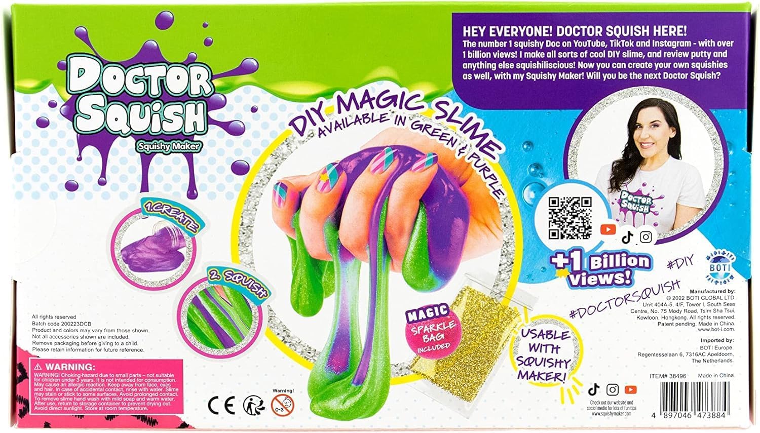 Juego de slime mágico de bricolaje, verde y morado, 1 unidad (paquete de 1)