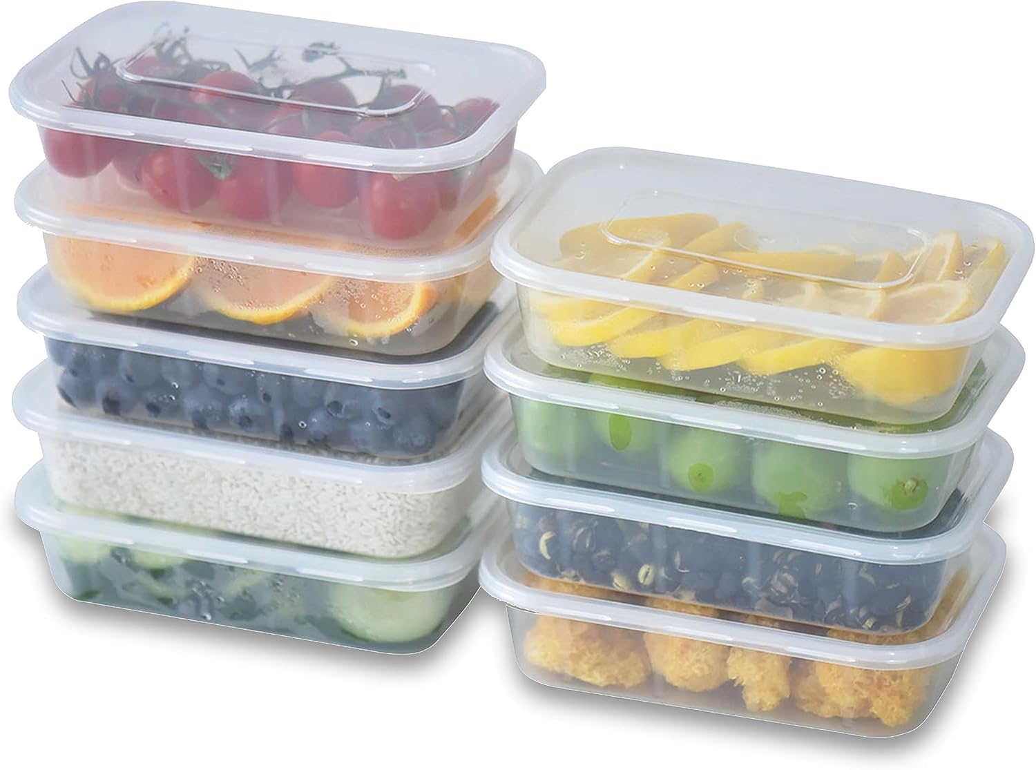 Paquete de 50 recipientes de preparación de comidas de 26 onzas reutilizables para congelador, contenedor de almacenamiento de alimentos, contenedor