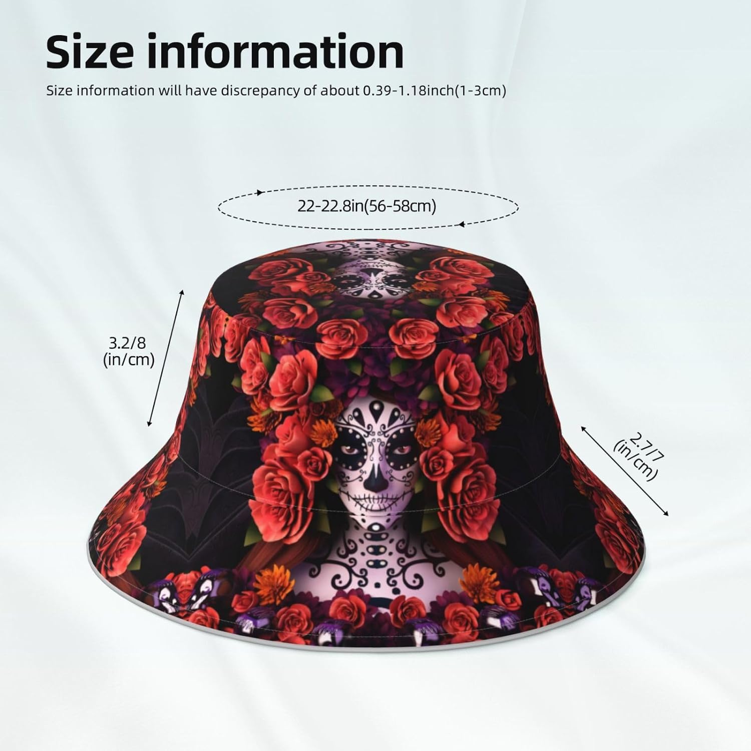 YYHHAOFA Sombrero de pescador reflectante sombrero ligero y transpirable para viajes, senderismo y actividades al aire libre, Día de los Muertos,