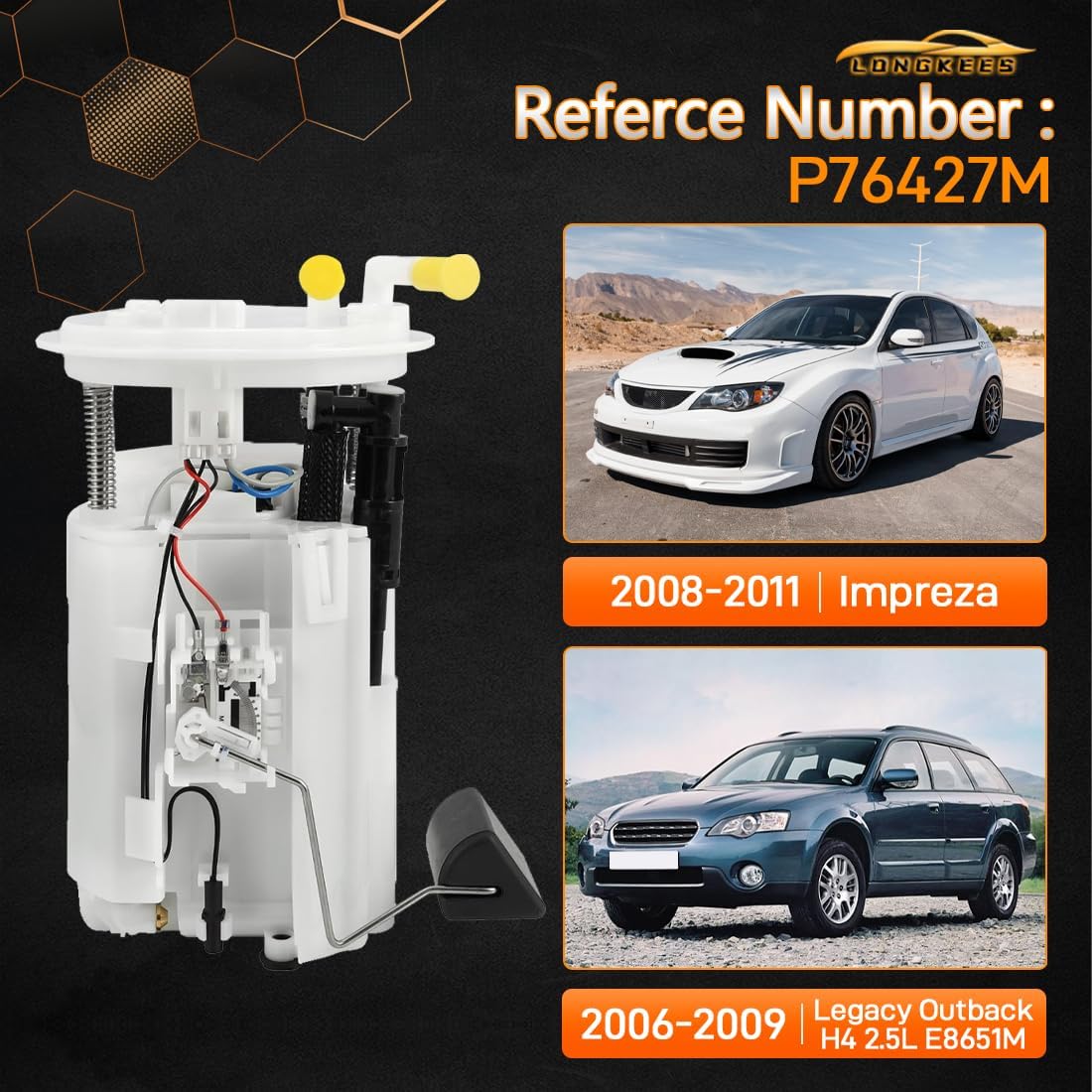 Conjunto de módulo de bomba de combustible eléctrica para 2008-2011 Impreza 2006-2009 Legacy Outback H4 2.5L E8651M, P76427M