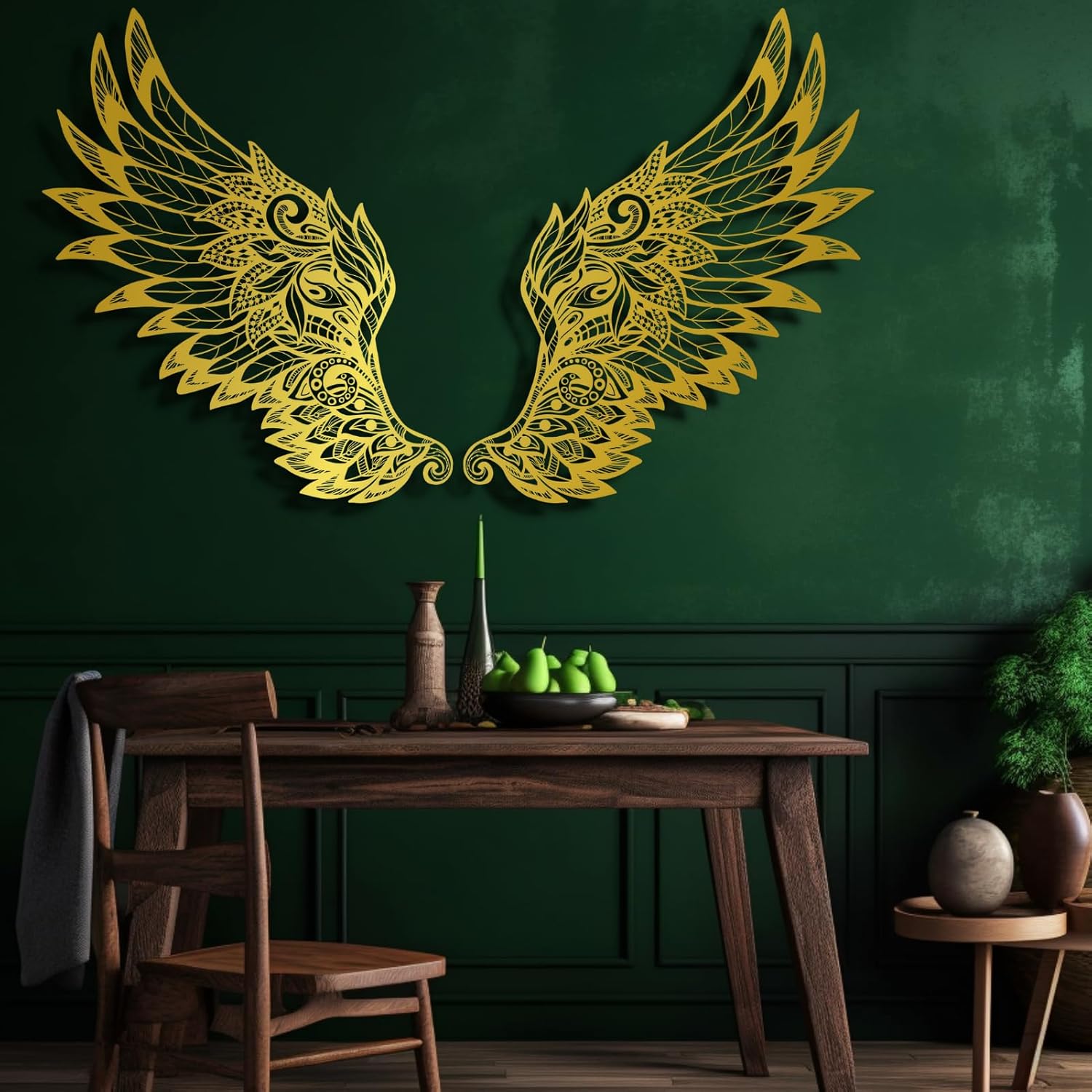 Decoración de pared de alas de ángel de metal, decoración de pared de alas de ángel grandes, ángel de la guarda, escultura de pared de ángel, alas