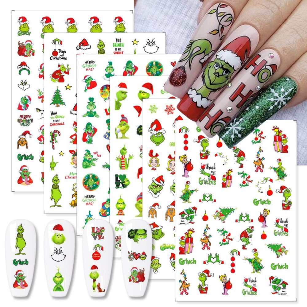 Calcomanías de arte de uñas de Navidad, diseño autoadhesivo 3D, suministros de calcomanías de uñas de Navidad, árbol de Navidad, copos de nieve,