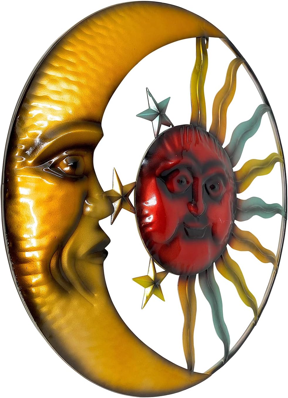 STC World Sunface Moon Stars Celestial Metal Art Interior Exterior Wall Garden Decor 20″