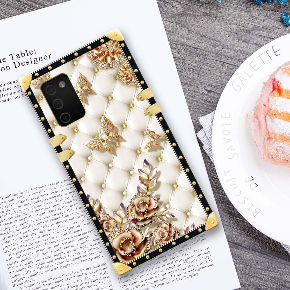 Funda compatible con Samsung Galaxy A03S 4G, TPU suave de lujo y parte trasera de policarbonato duro para niñas y mujeres, funda protectora a prueba