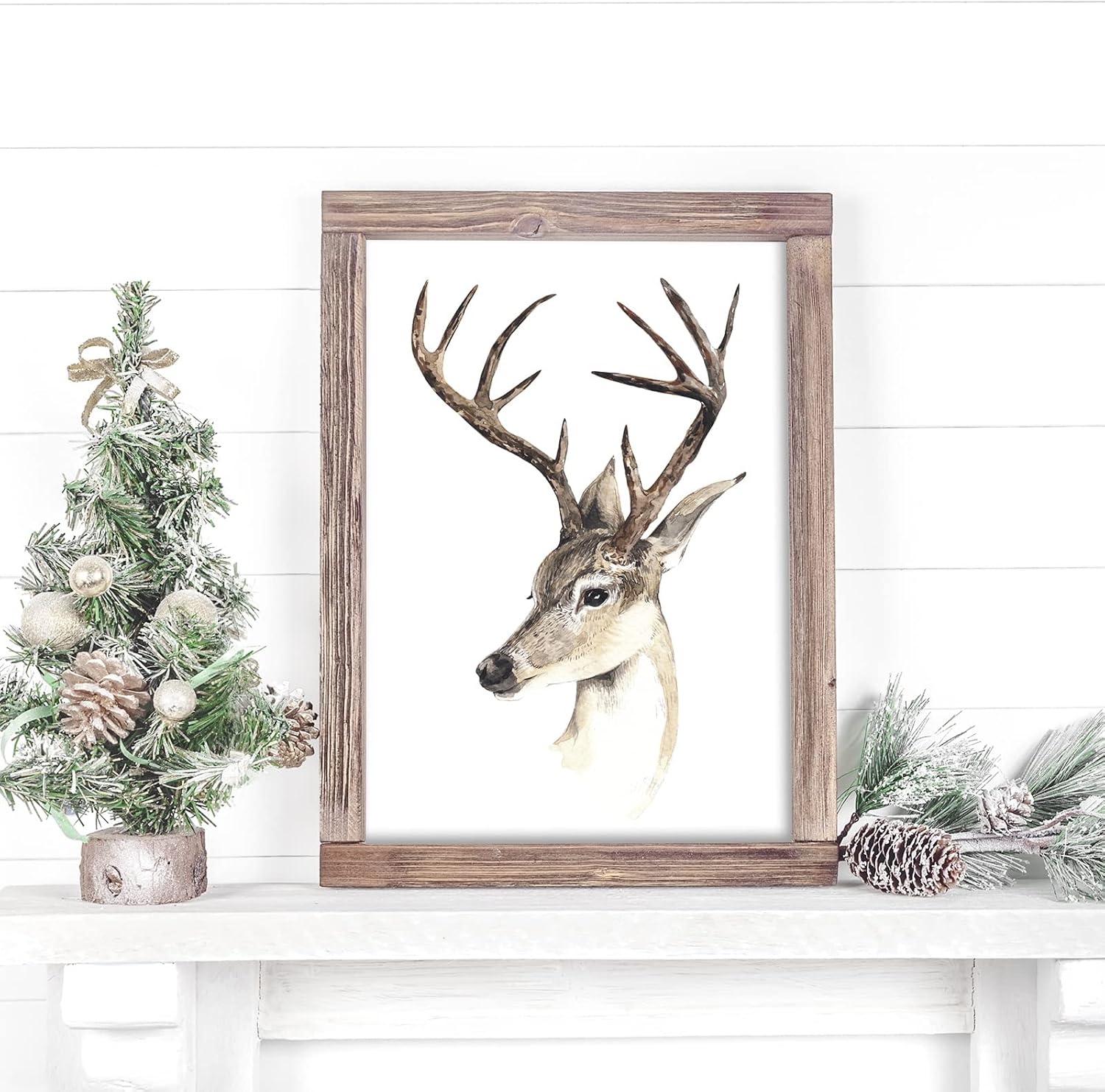 AnyDesign 12 impresiones artísticas navideñas para pared, diseño minimalista de acuarela, póster estético y acogedor de Navidad, decoración de