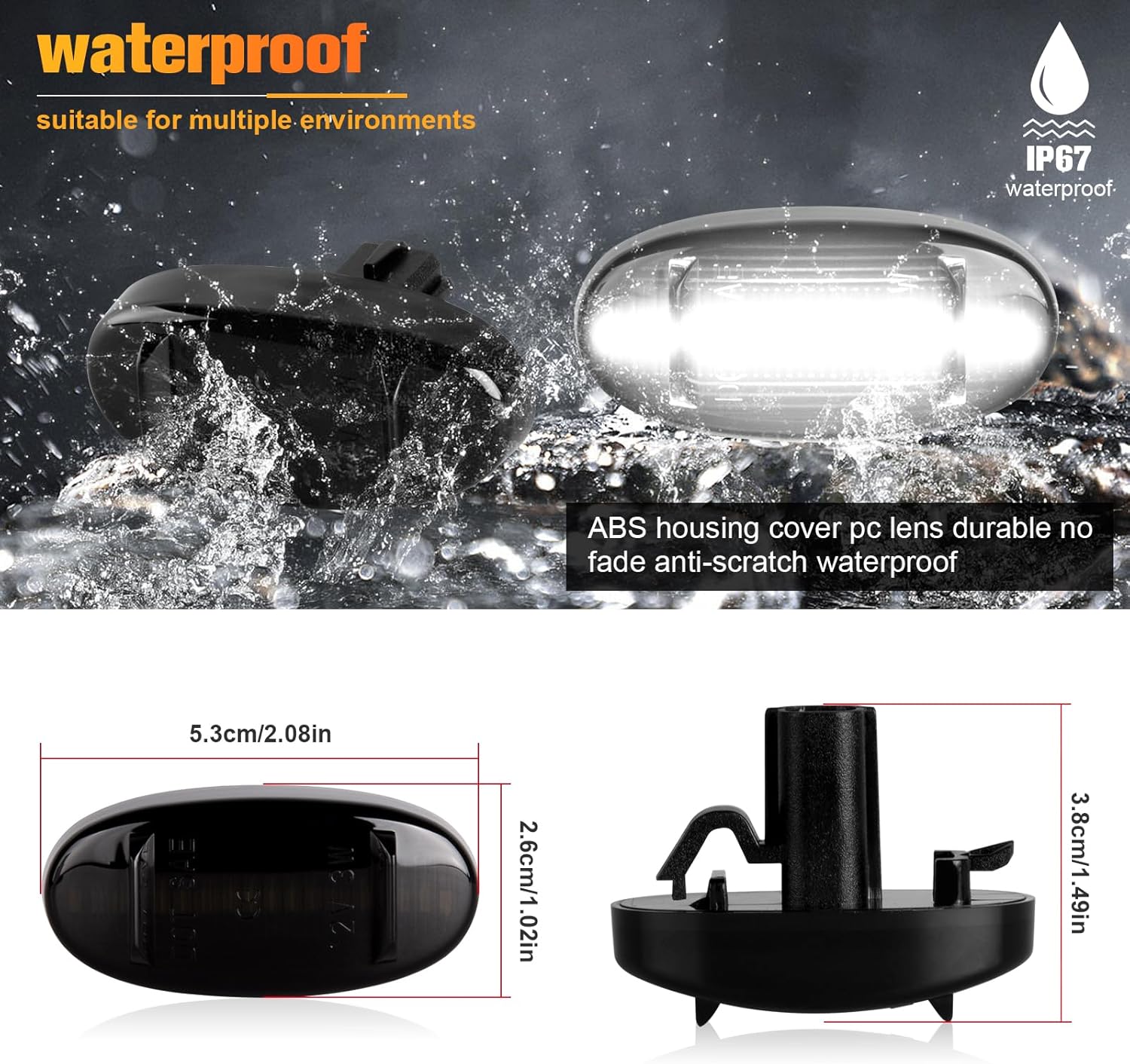 Luz LED blanca de marcador lateral para guardabarros, 4 unidades, para cama trasera, compatible con Ford F250, F350, F450, F550, Super