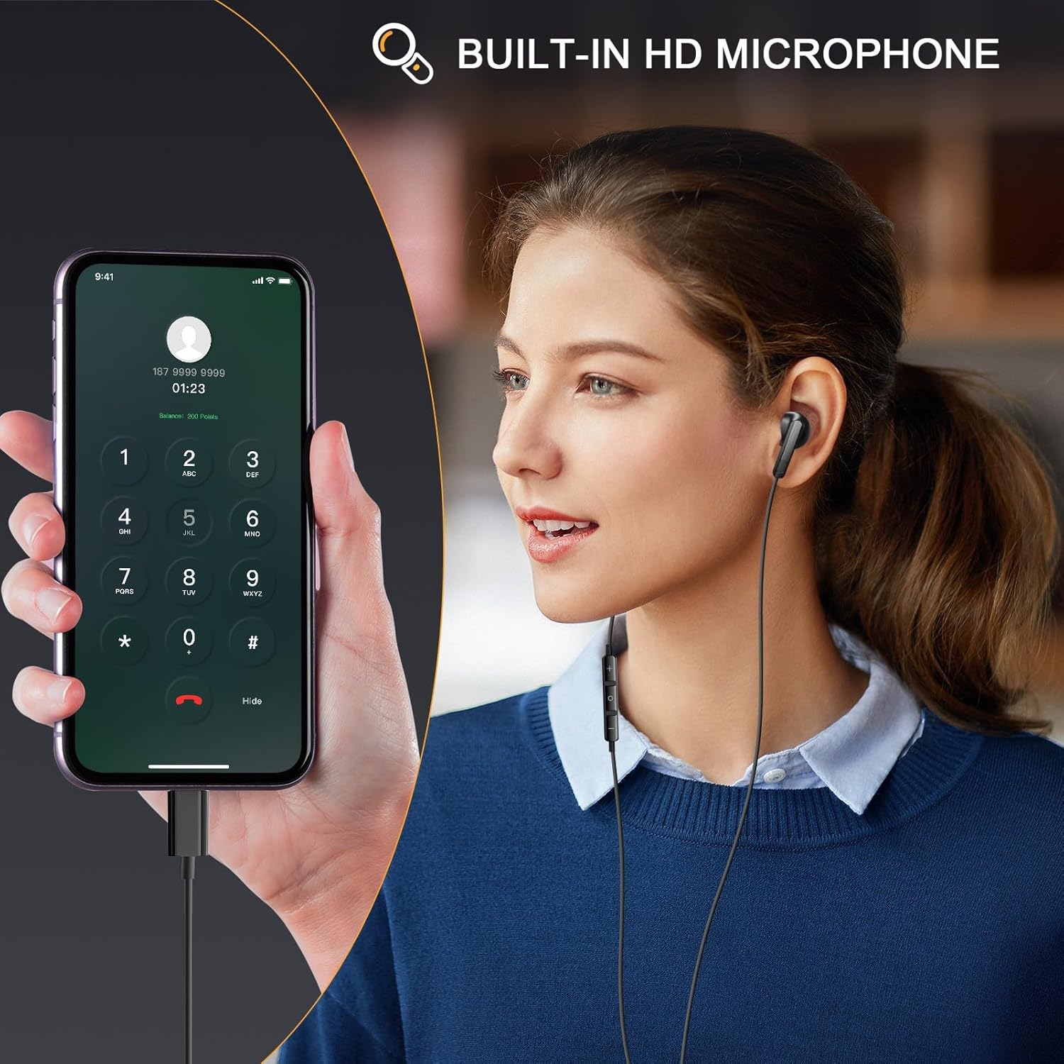 Auriculares USB C para iPhone 1515 Pro 15 Pro Max Galaxy S24 Ultra Plus Tipo C Auriculares con cable con micrófono aislamiento de ruido estéreo semi