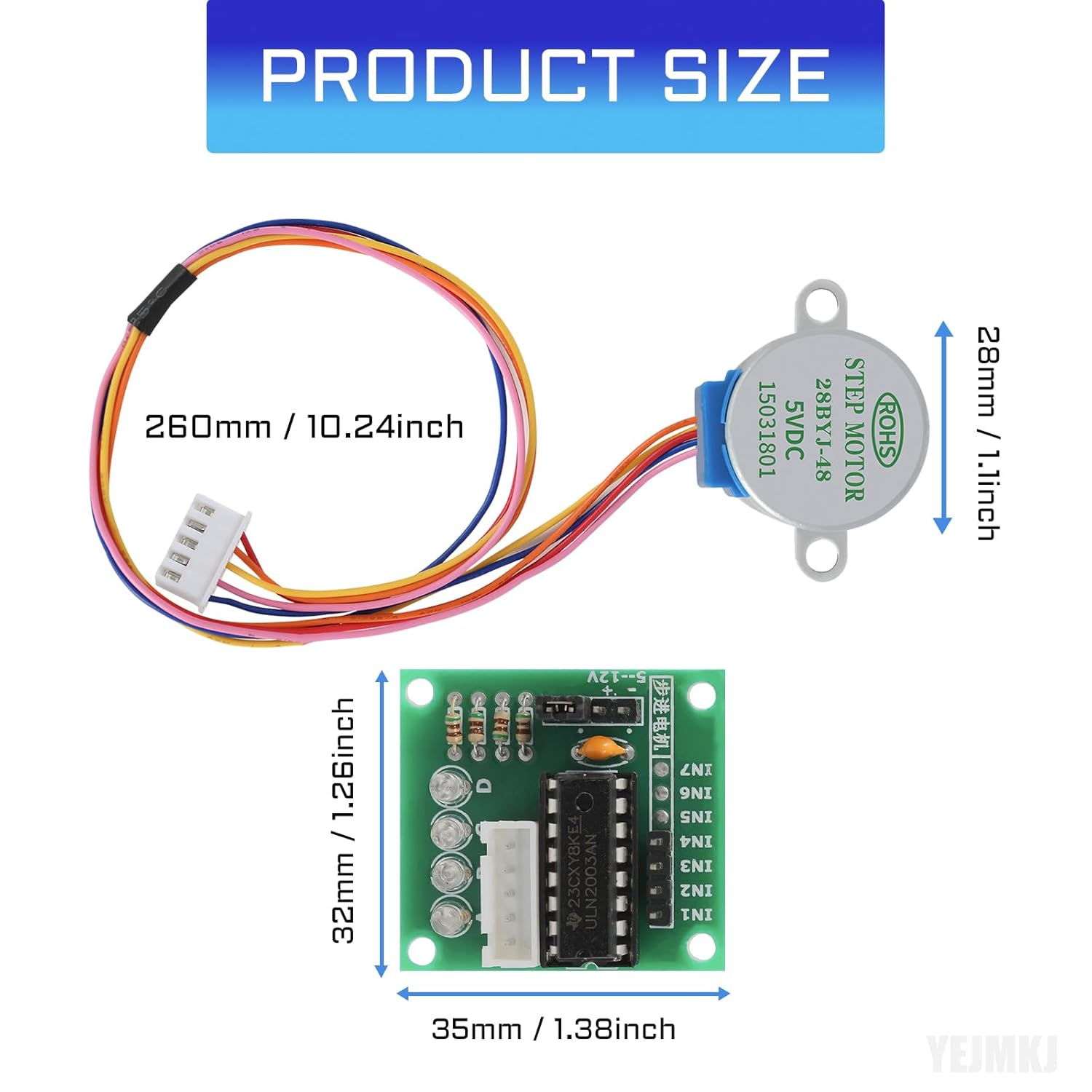 Motor paso a paso de 5 cables 28BYJ-48 Motor paso a paso de 5 cables, 5 V ULN2003 Chip Motor Driver Board para Raspberry Pi 4b 3b+3b 2b Zero W 0 WH