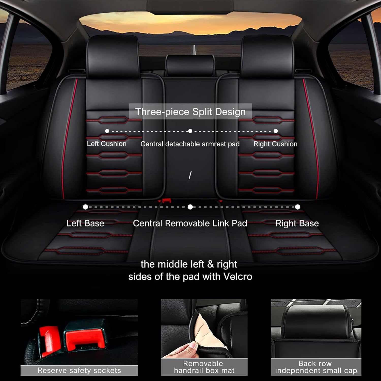 AOMSAZTO Funda de asiento de automóvil para Toyota Tacoma 2016-2024, juego completo de 5 asientos, cojín de cuero para asiento de automóvil,
