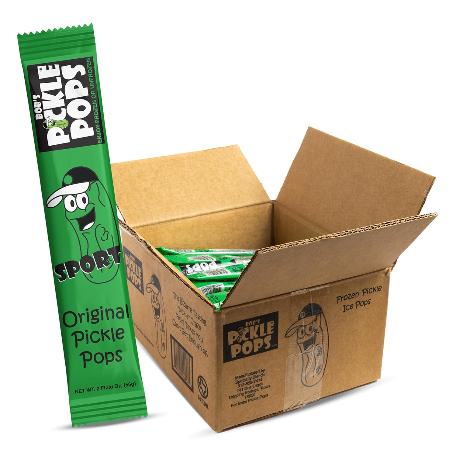 Bob’s Pickle Pops – Paletas de hielo originales con sabor a jugo de eneldo – Paletas de congelación preentrenamiento – Alivio de calambres