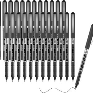 Paquete de 25 bolígrafos Shuttle Art de punta fina 002 pulgadas con tinta líquida para escritura diaria tomar notas escuela y oficina color negro Paquete de 25 bolígrafos Shuttle Art de punta fina 002 pulgadas con tinta líquida para escritura diaria tomar notas escuela y oficina color negro