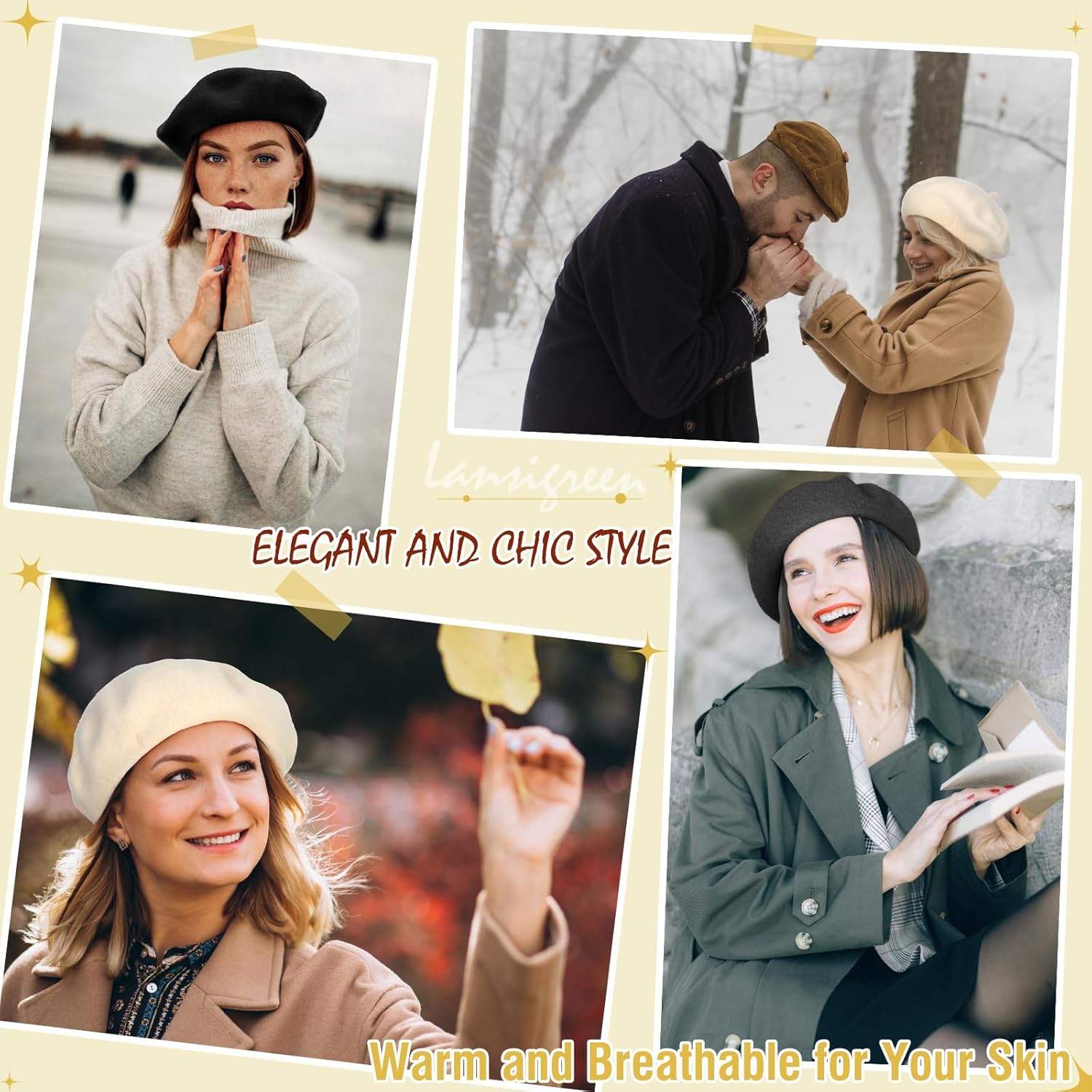 Gorro de boina con extensiones de cabello, sombrero clásico de lana francesa adjunta, 12 pulgadas, lacio, corto, Bob sintético, para mujer, rubio