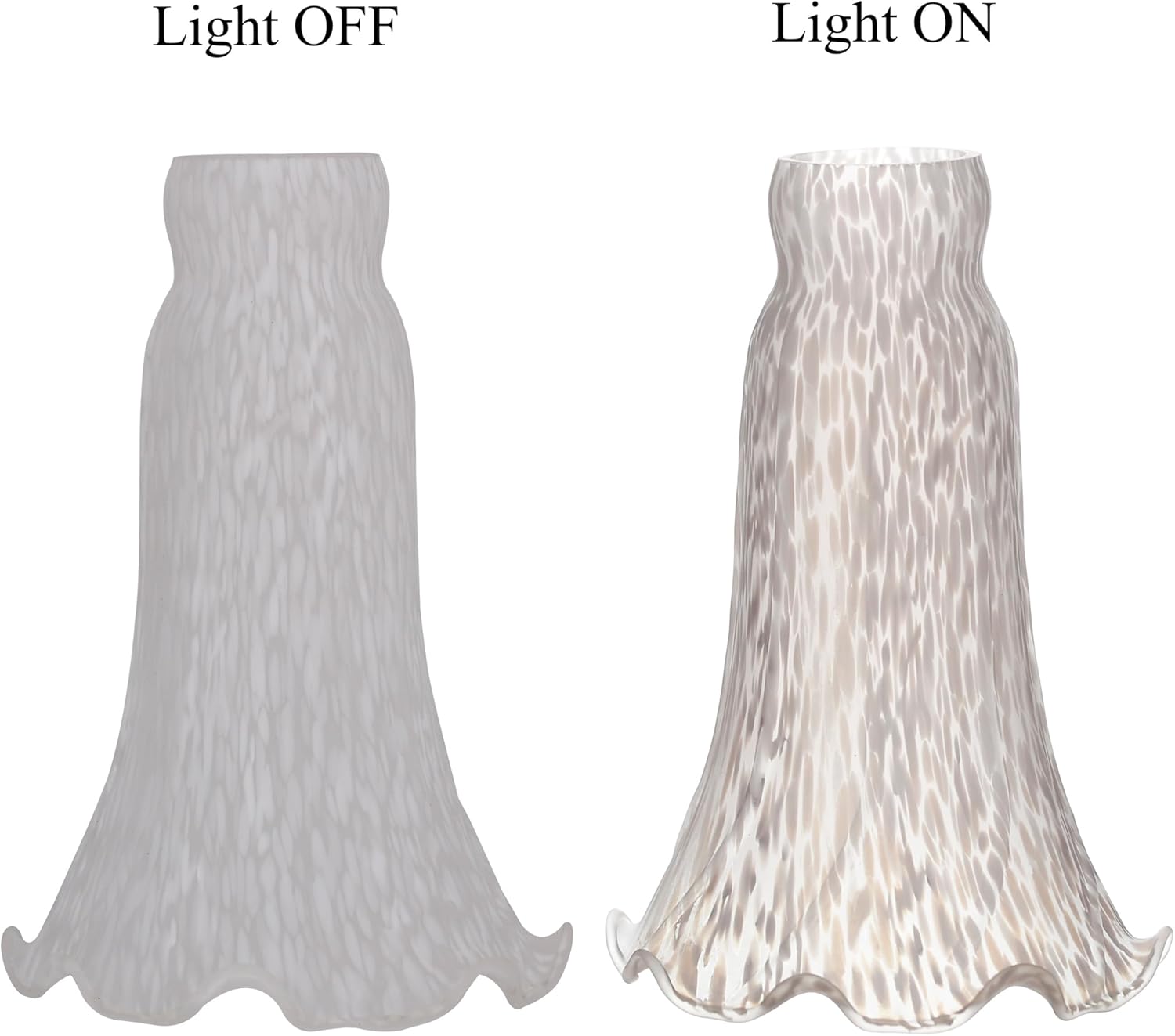 Lily – Pantalla de cristal de tulipán nublado para lámpara de cristal de repuesto para mesa estilo Tiffany