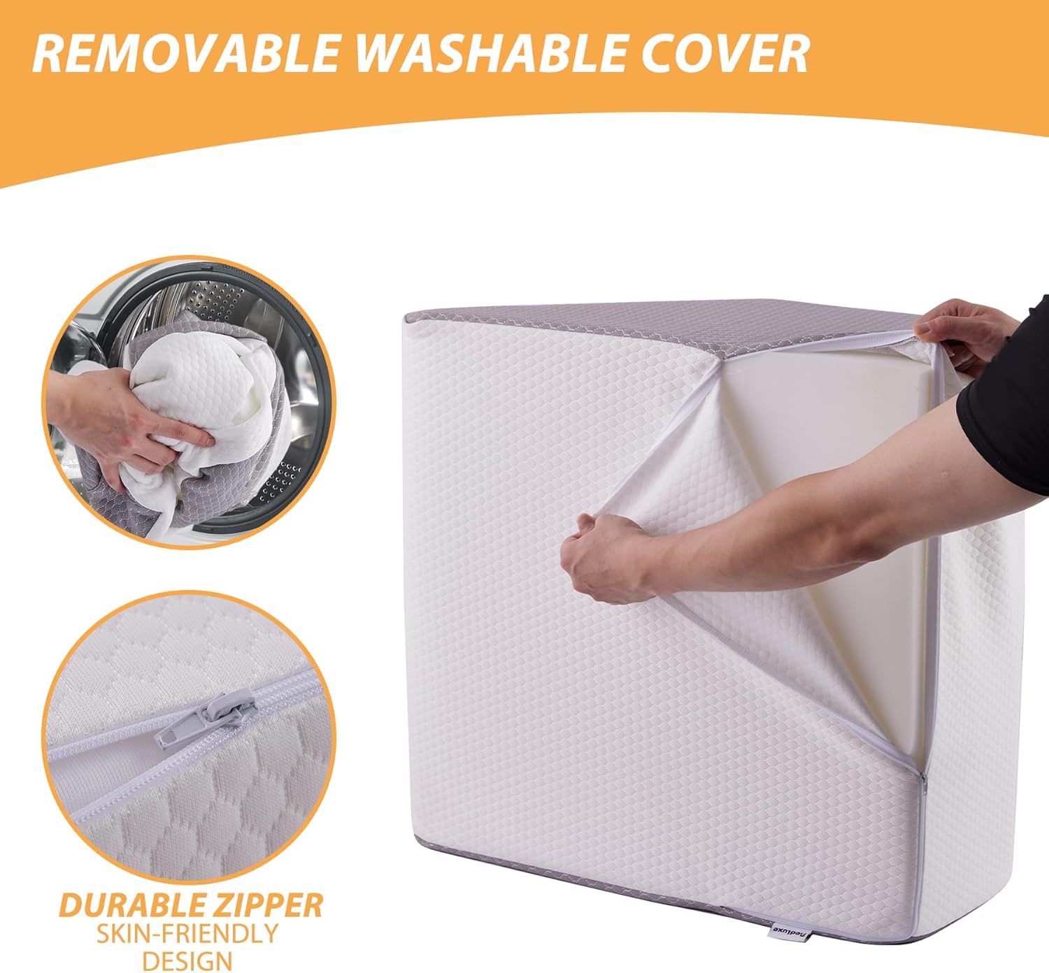 Almohadas de elevación de piernas, almohadas de piernas para dormir, parte superior de espuma viscoelástica de gel refrescante, almohada de cuña