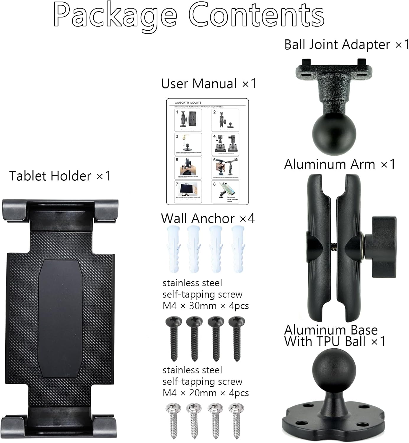Base de taladro de aluminio resistente para tableta, para tableta de 6.5 a 12.9 pulgadas, iPad ProMini, soporte para iPad ProMini, soporte para iPad