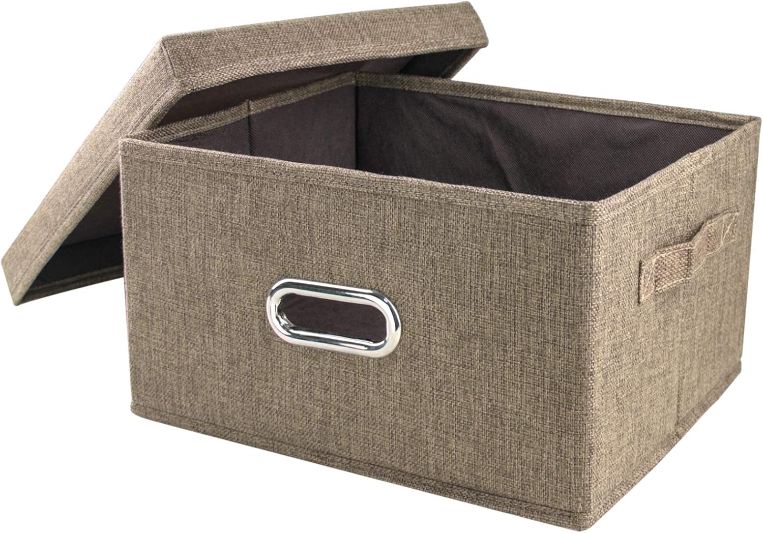 Caja de almacenamiento de tela de arpillera con tapas, organizador de armario de ropa para el hogar, oficina, almacén, guardería, dormitorio, sala