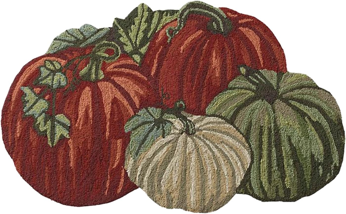 FRJINIE Alfombra de calabaza de otoño, 31 x 22 pulgadas, antideslizante, lavable, tapete de bienvenida, bonito tapete de Halloween, Acción de