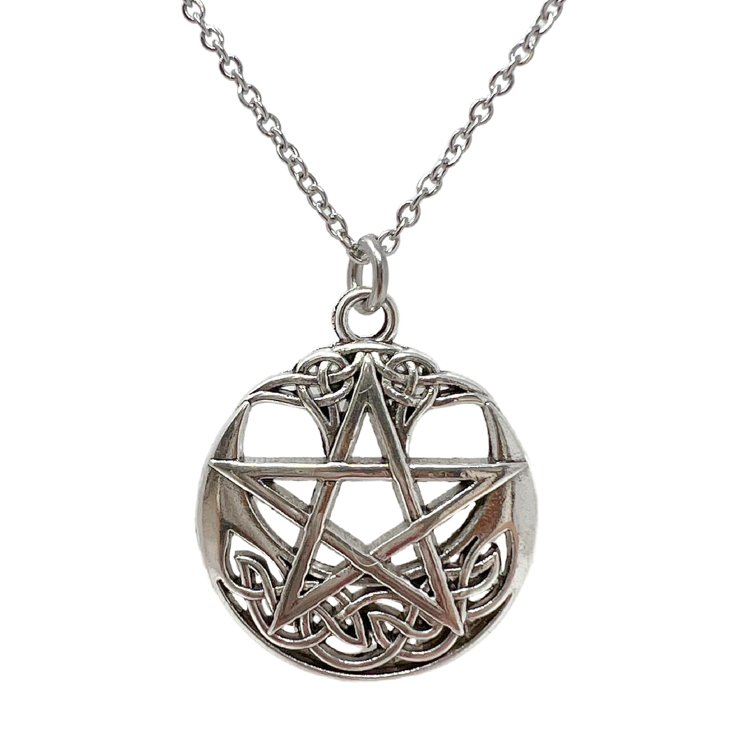 Celtic Protection Star Necklace Magic Healing Wicca Pagan Witch Amulet Pentagram Silver Pentacle Jewelry Charm for Women