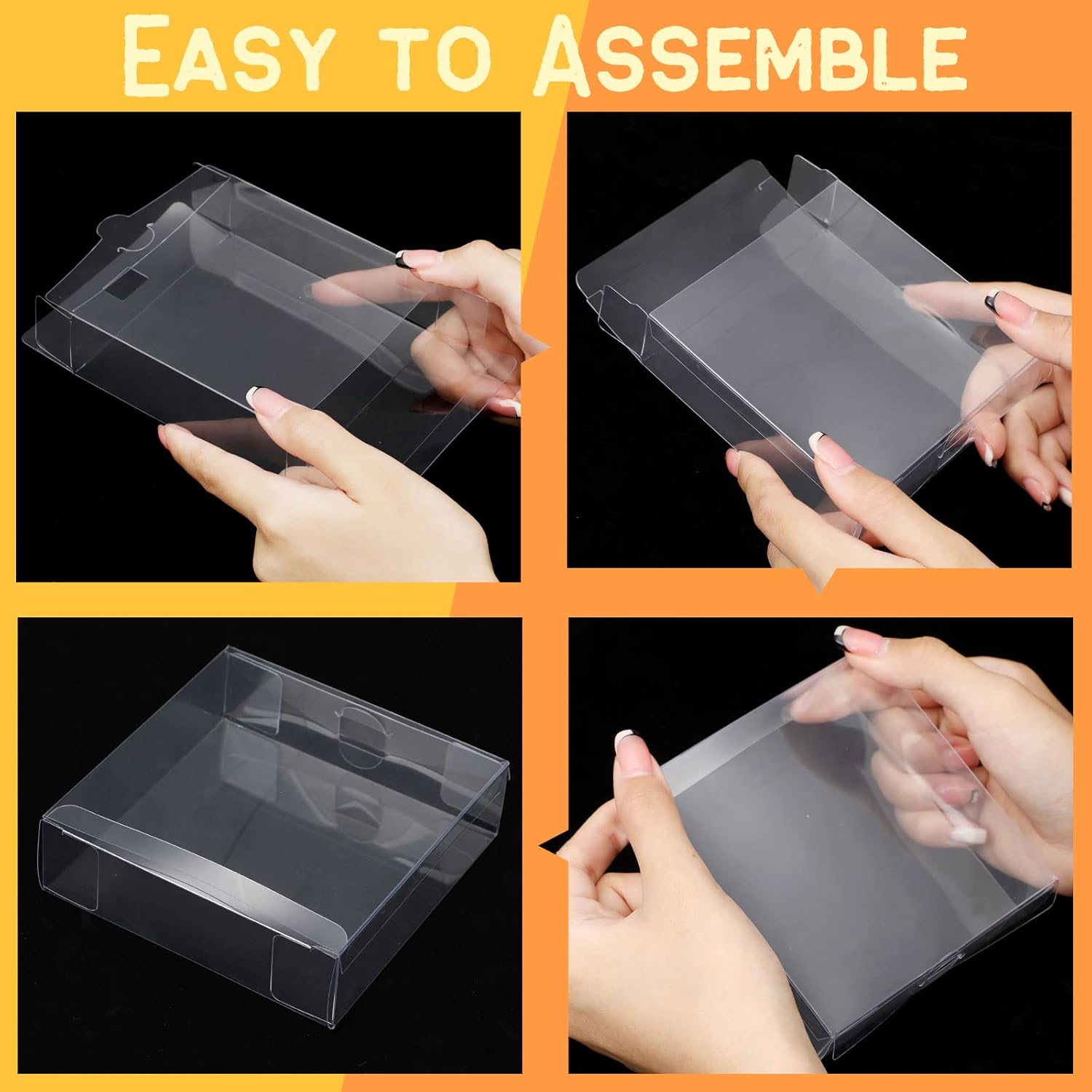 50 cajas de regalo transparentes de plástico transparente para macarrones, cajas individuales de 4 x 4 x 1.2 pulgadas, cajas de dulces transparentes