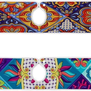 Colector de salpicaduras de grifo, paquete de 2 tapetes absorbentes para grifo de cocina, protector contra salpicaduras para fregadero detrás del Colector de salpicaduras de grifo, paquete de 2 tapetes absorbentes para grifo de cocina, protector contra salpicaduras para fregadero detrás del