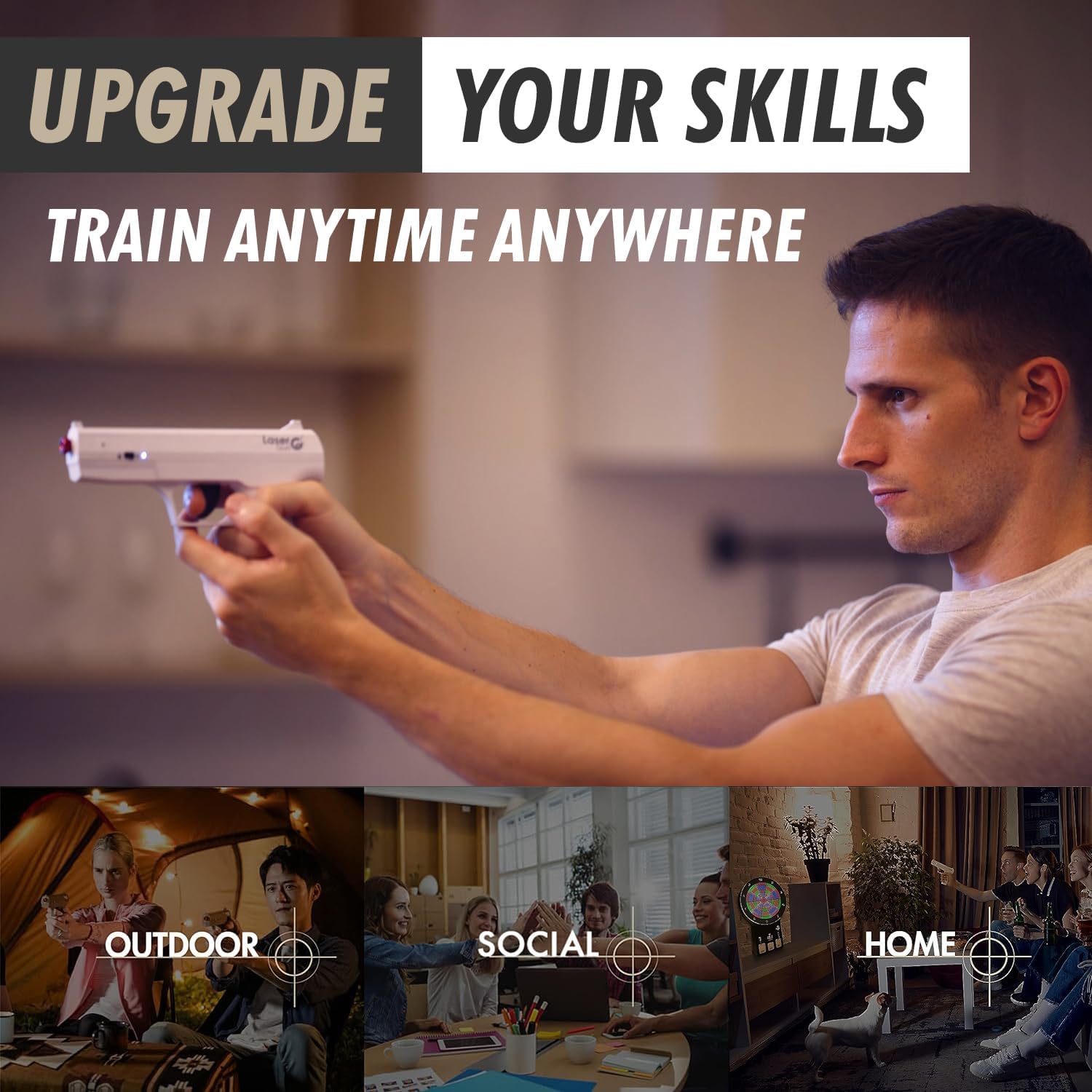 GoShot Sistema de entrenamiento de tiro láser objetivo de entrenamiento DartShot con pantalla de punto de impacto y juegos cronometrados – Práctica