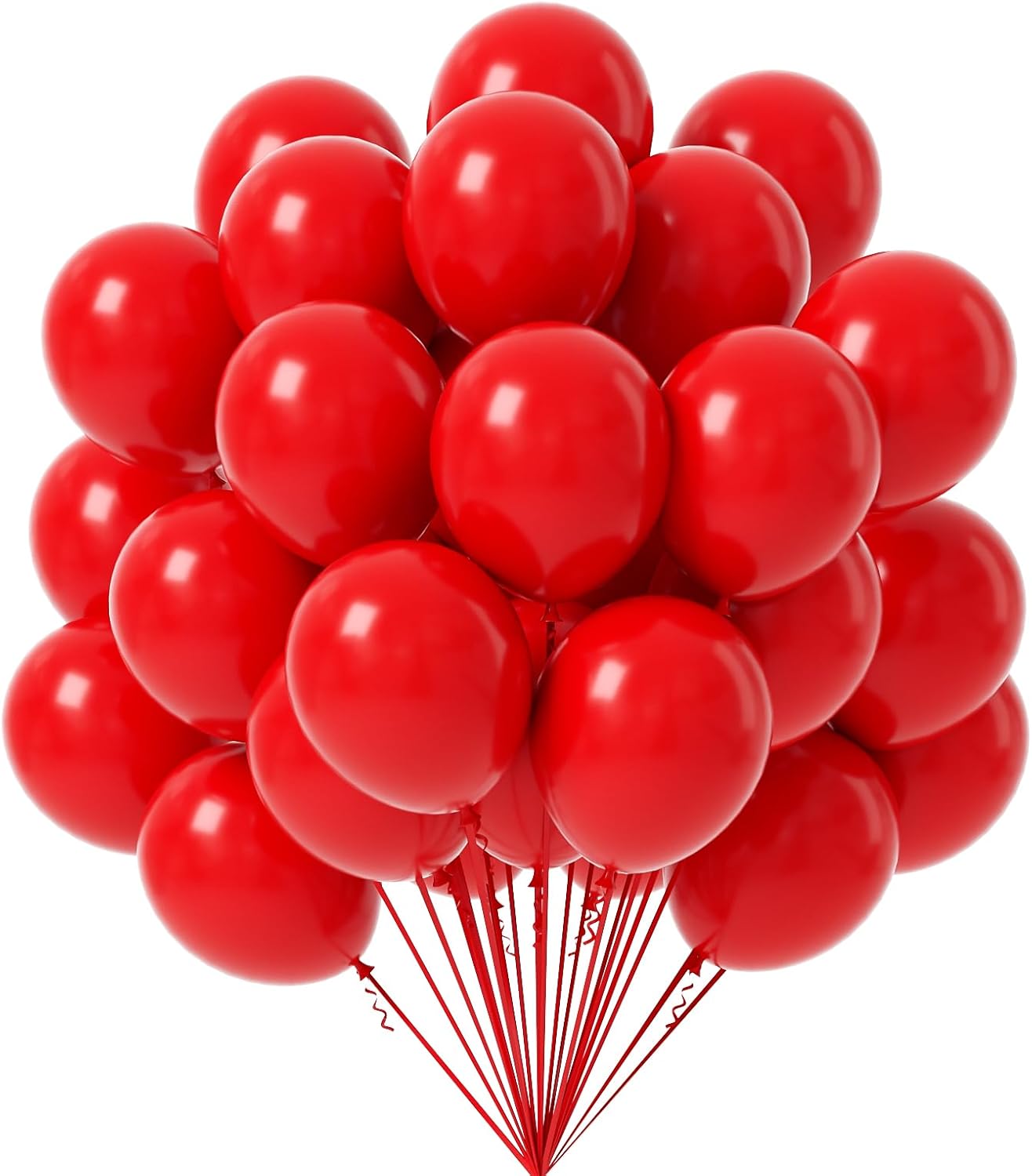 Globos rojos de 12 pulgadas, paquete de 70 globos de látex rojos para fiesta, calidad de helio, para cumpleaños, graduación, baby shower, San