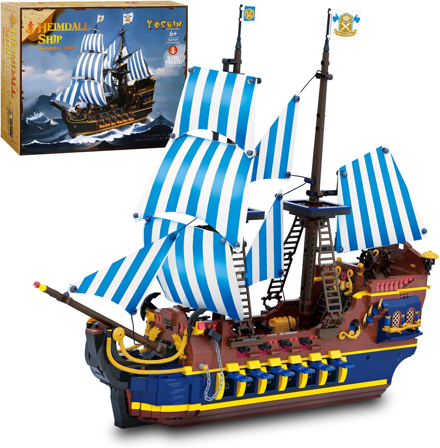 YESHIN Kit de bloques de construcción modelo de barco piratas, MOC Sailboat Model Construction Set to Build, regalo para niños de 8 años + + adultos