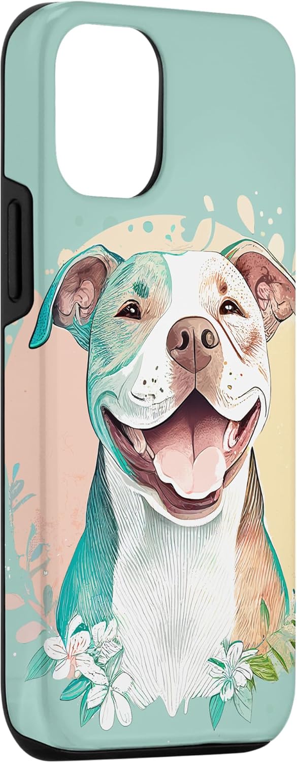 iPhone 14 Pit Bull Mom Dog Lover Colorido Artístico Pitbull Propietario Mujeres Caso