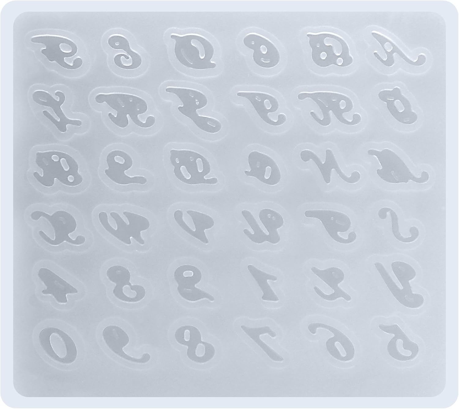 Funshowcase Mini calcomanía alfabeto y números joyería inicial resina epoxi molde de silicona