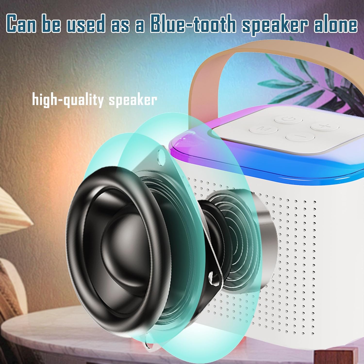 Mini máquina de karaoke para niños, altavoz Bluetooth portátil con micrófono inalámbrico para niños pequeños, regalos para cumpleaños de niñas y