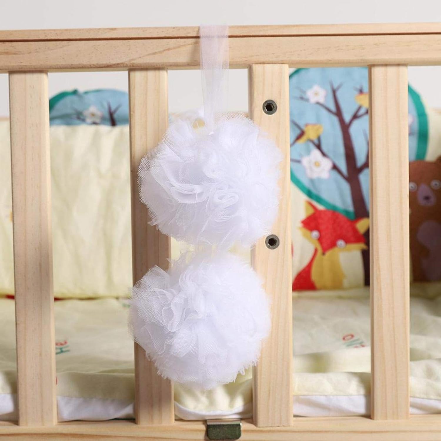 Decoración de cama de bola de flores, red de cama de bebé, red para cama de bebé, bola de flores colgante, accesorios de cuna, decoración de