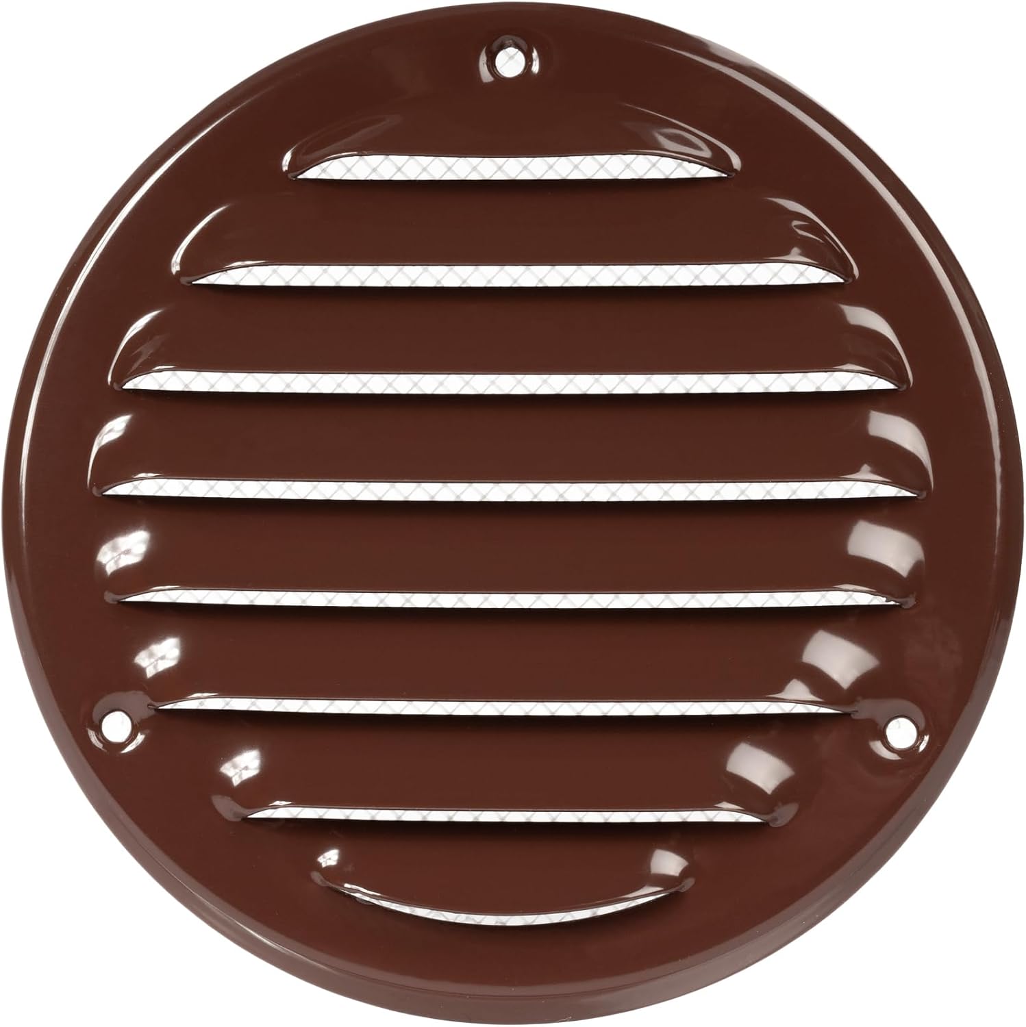 Paquete de 2 cubiertas de ventilación marrones de 4 pulgadas – Ventilación redonda de metal Soffit – Rejilla de ventilación de aire – Cubierta de