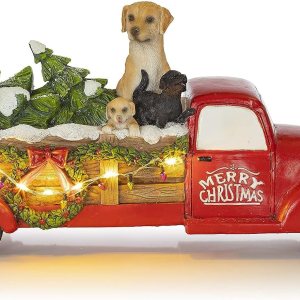 VP Home – Decoración de casa de campo navideña, estatuillas de resina iluminadas con luz LED de interiores para días festivos, decoraciones de fibra VP Home – Decoración de casa de campo navideña, estatuillas de resina iluminadas con luz LED de interiores para días festivos, decoraciones de fibra