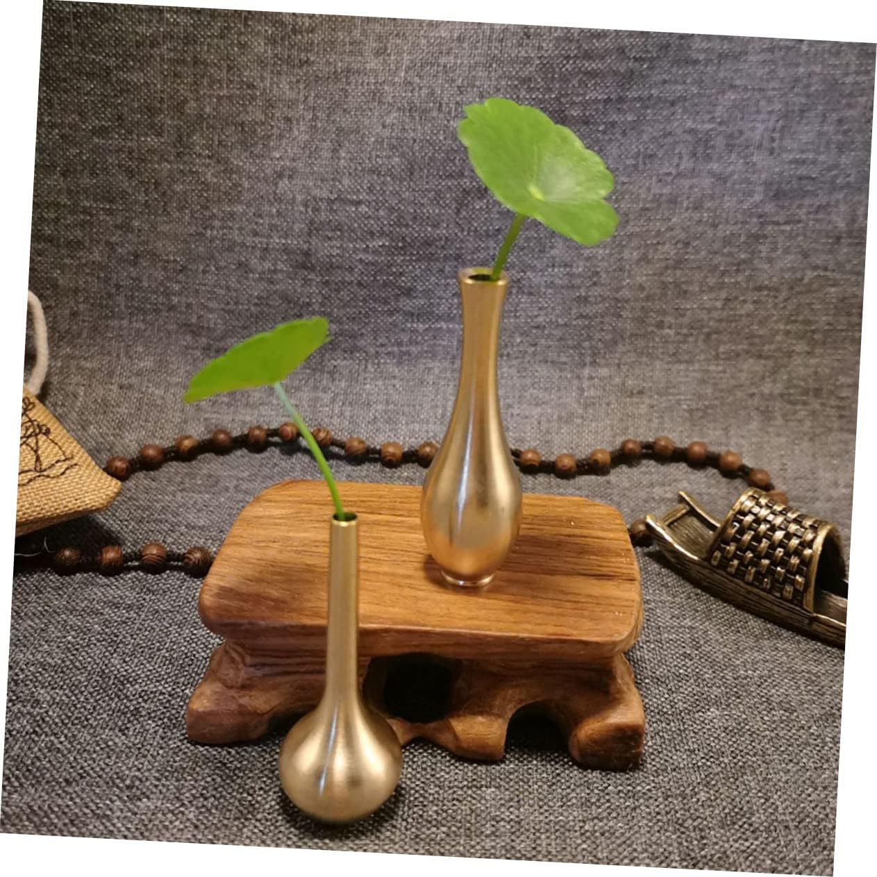 IMIKEYA Florero de un solo brote, jarrón rústico de un solo tallo, mini maceta, decoración de mesa dorada de Navidad, decoración de mesa de comedor,