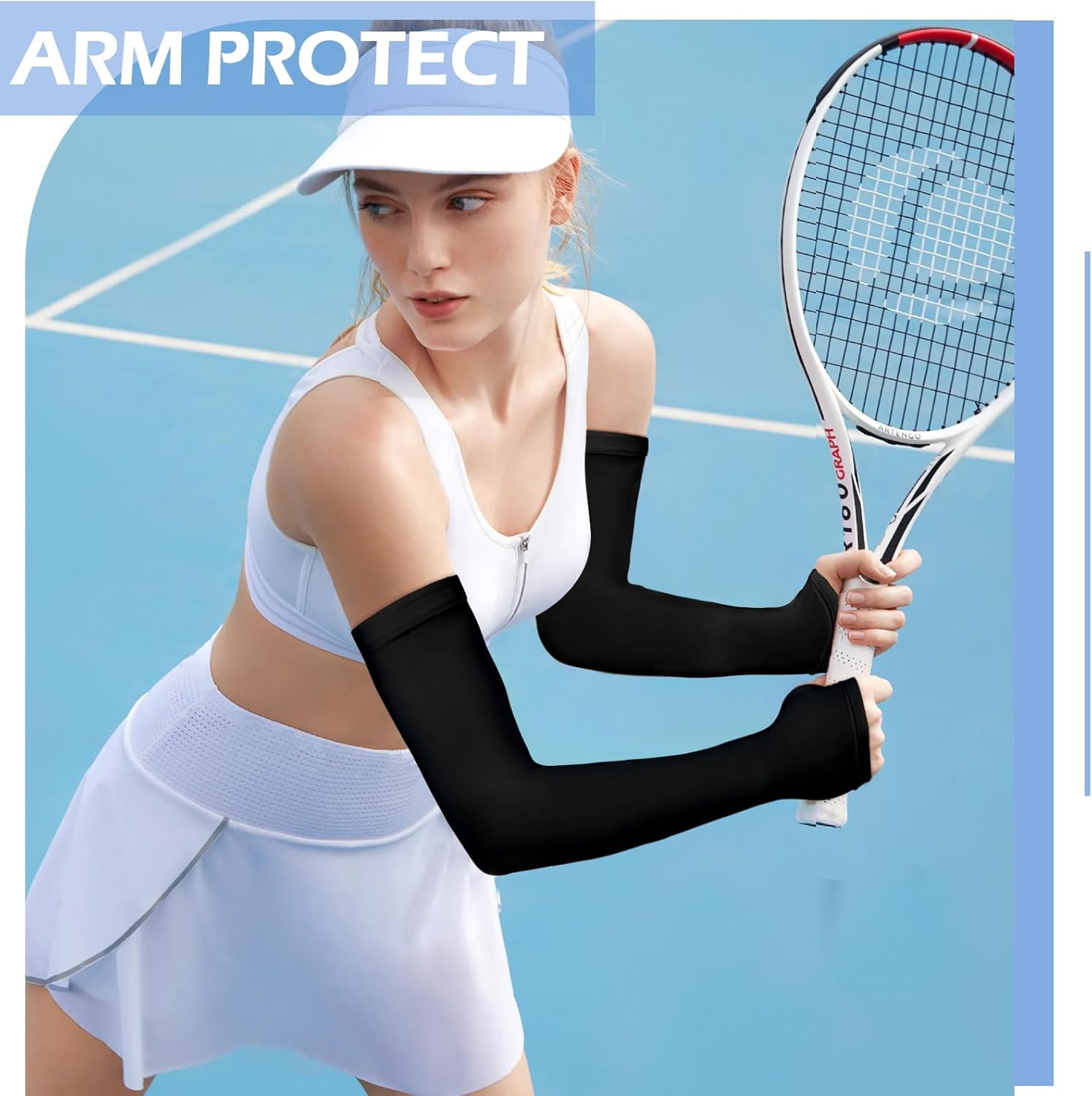 4 pares de mangas refrescantes para el brazo para mujeres, mangas solares antideslizantes para mujeres con agujero para el pulgar, mangas de