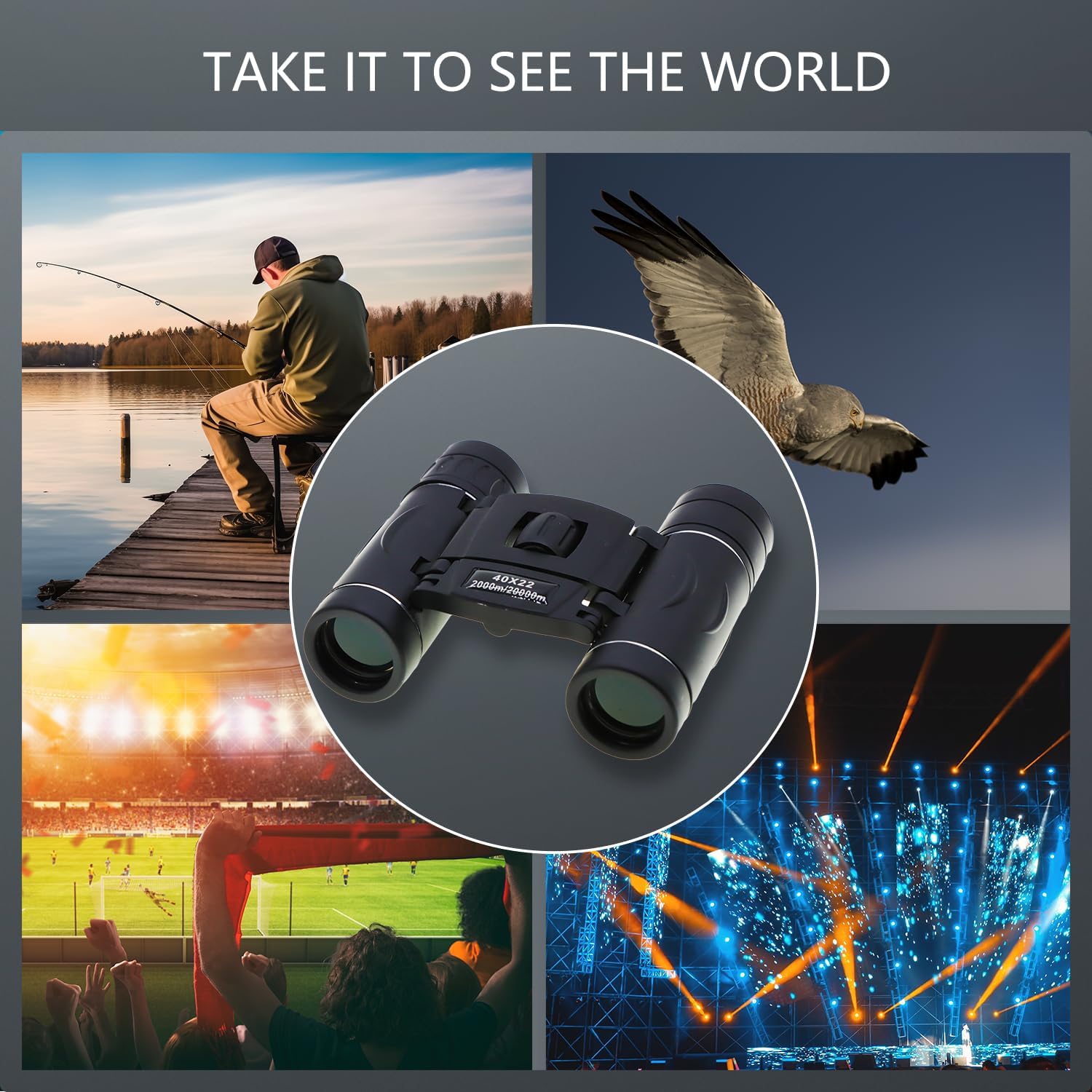 BLACKICE 40X22 Compact Binoculars for Adults, High Powered Mini Pocket Binoculars, Waterproof Small Binoculars for Bird Watching, Hunting, Concert,