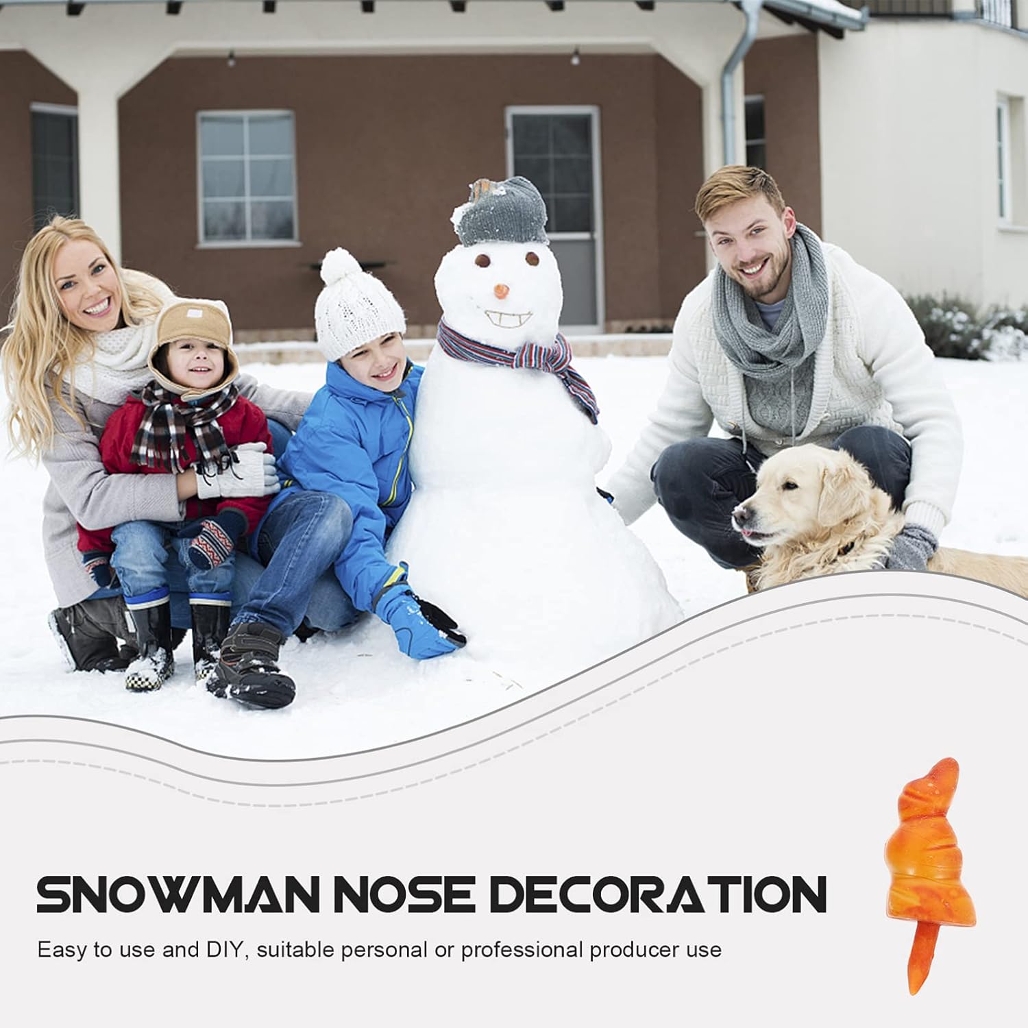 50 piezas de muñeco de nieve para hacer muñeco de nieve, suministros de construcción, naranja, botón de nariz de muñeco de nieve para invierno,