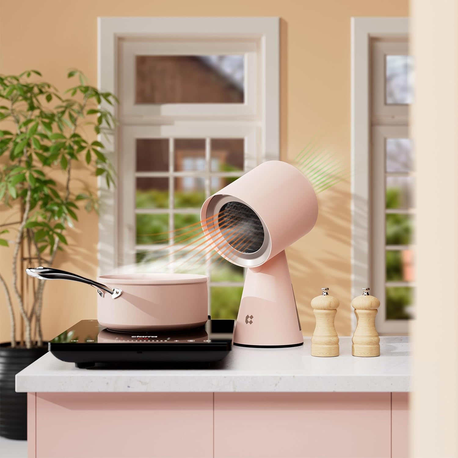 CIARRA Campana extractora portátil, campana extractora de escritorio con ventilador de escape de 2 velocidades, filtro de aluminio desmontable, taza