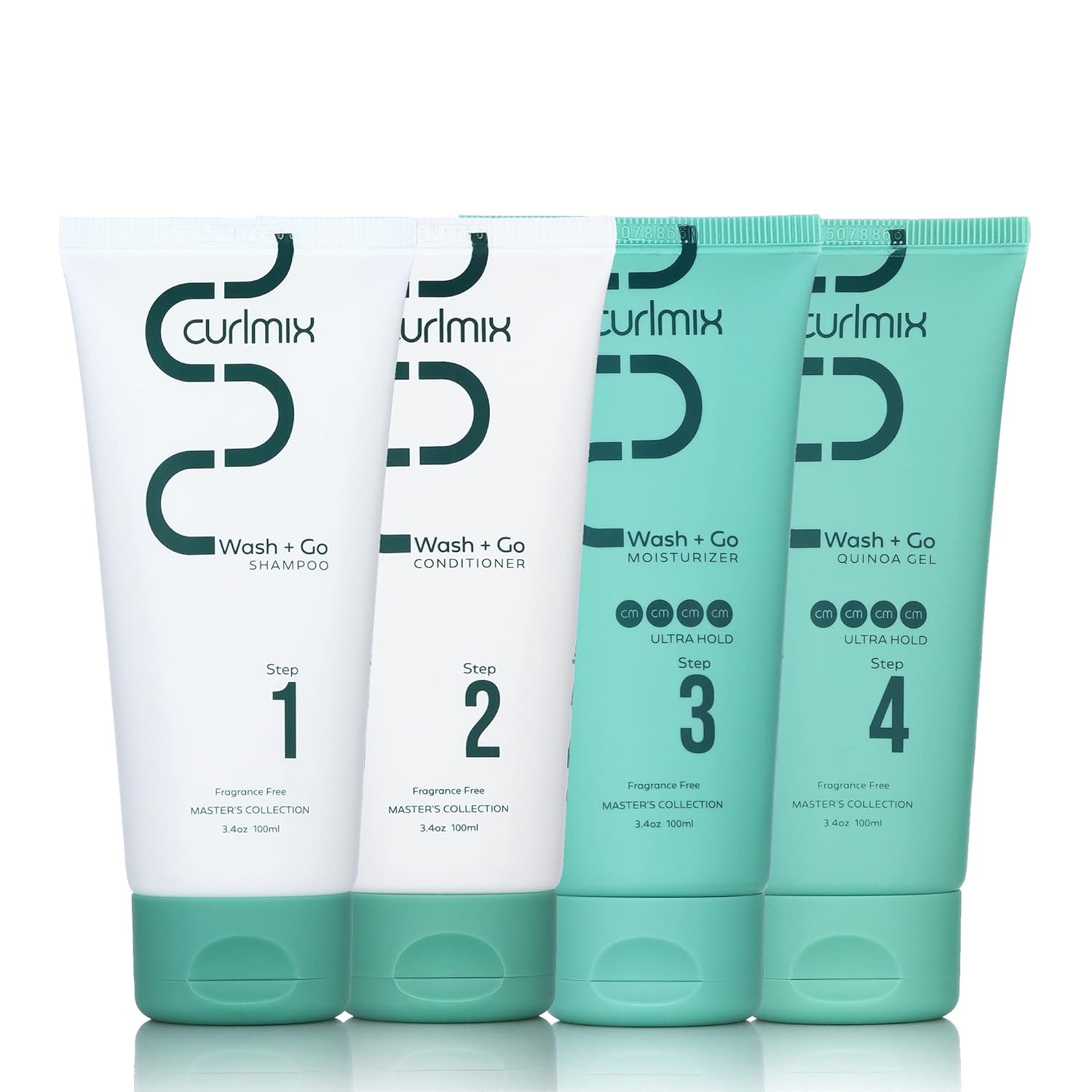 CurlMix Wash & Go System – Juego de champú y acondicionador para cabello rizado de muestra de tamaño de viaje, con humectante y gel de quinua, sin