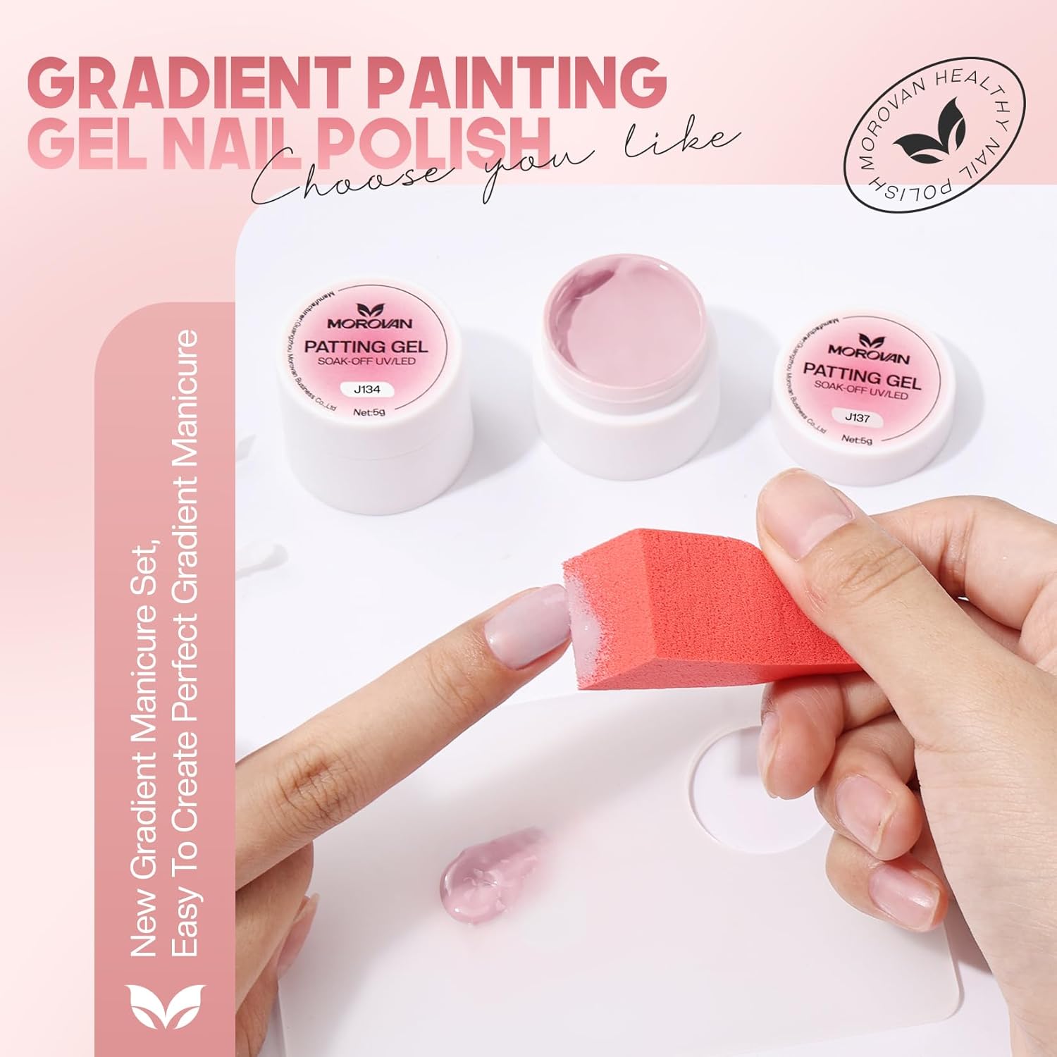 Morovan Kit de esmalte de uñas de gel, 6 colores, pintura de manicura degradada, juego de esmalte de uñas de gel, pintura de uñas acrílica, 6