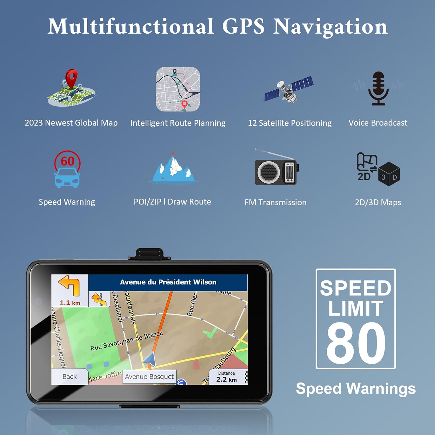 Actualización de navegación GPS 2024 para camión, pantalla 2.5D de 7 pulgadas, GPS de semirremolque para conductores comerciales, sistema de