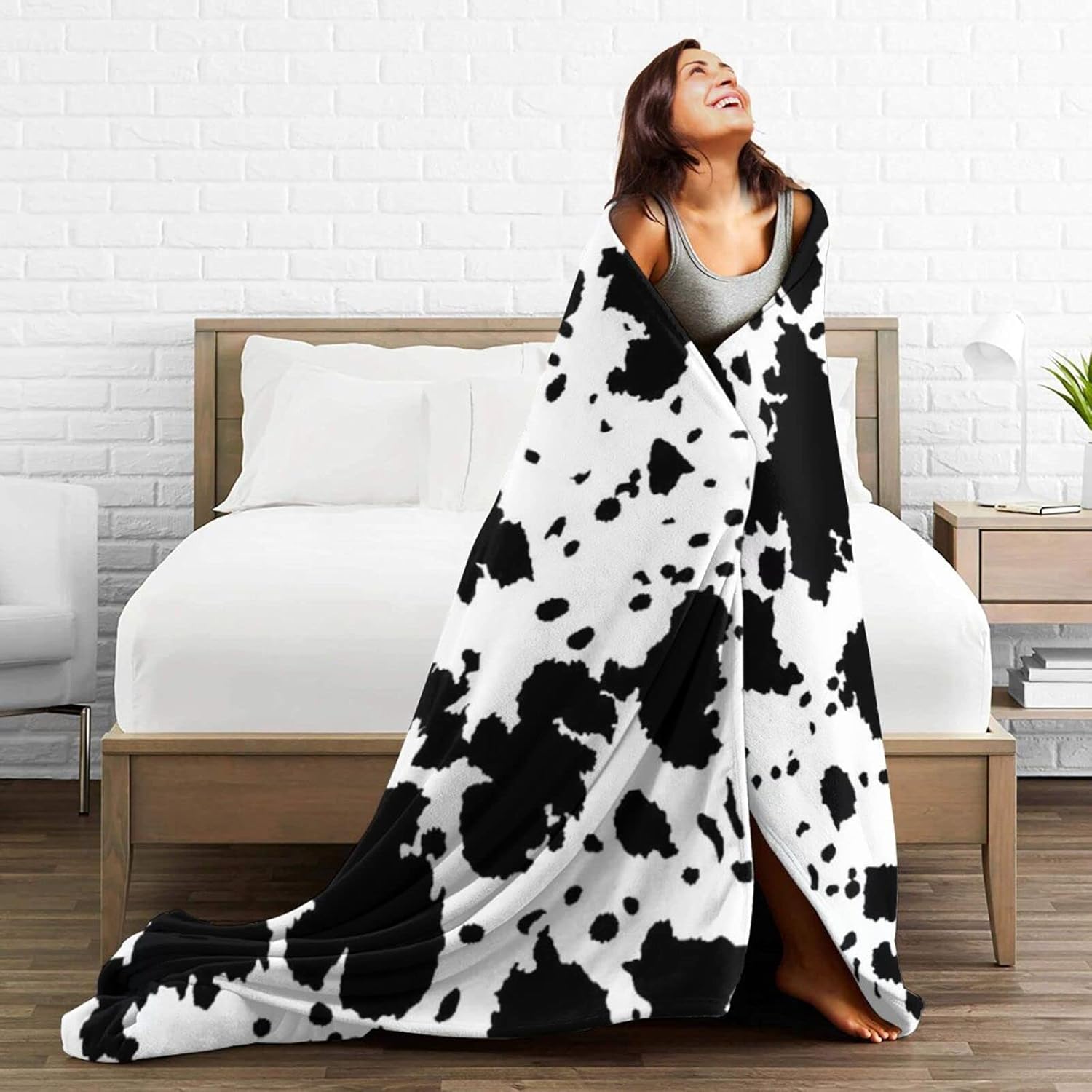Manta de vaca para adultos, mantas y mantas con estampado de vaca, manta de piel de vaca para niñas, lindas mantas para adolescentes, cosas con