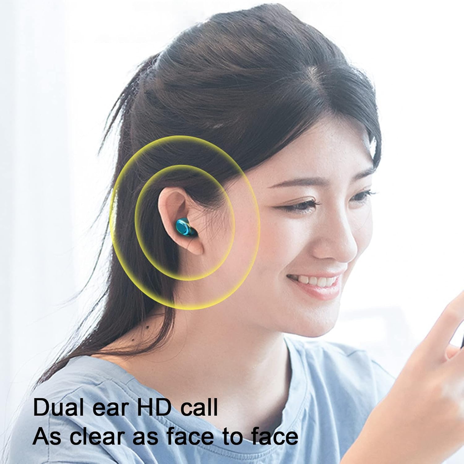 crgrtght Auriculares inalámbricos, auriculares Bluetooth 5.2 con funda de carga, auriculares Bluetooth con micrófonos, control de huellas