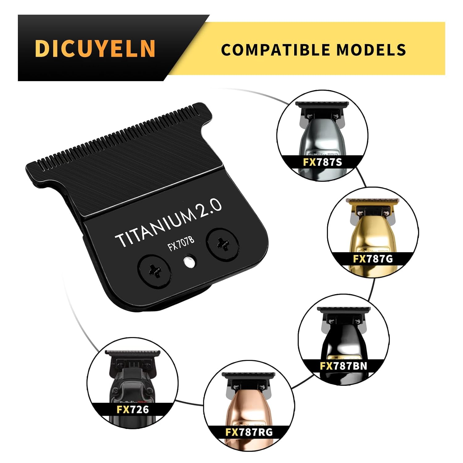 FX707B – Cuchillas de repuesto para todas las recortadoras BaBylissPRO FX787 y FX726, cuchillas de repuesto DLC compatibles con cuchillas de