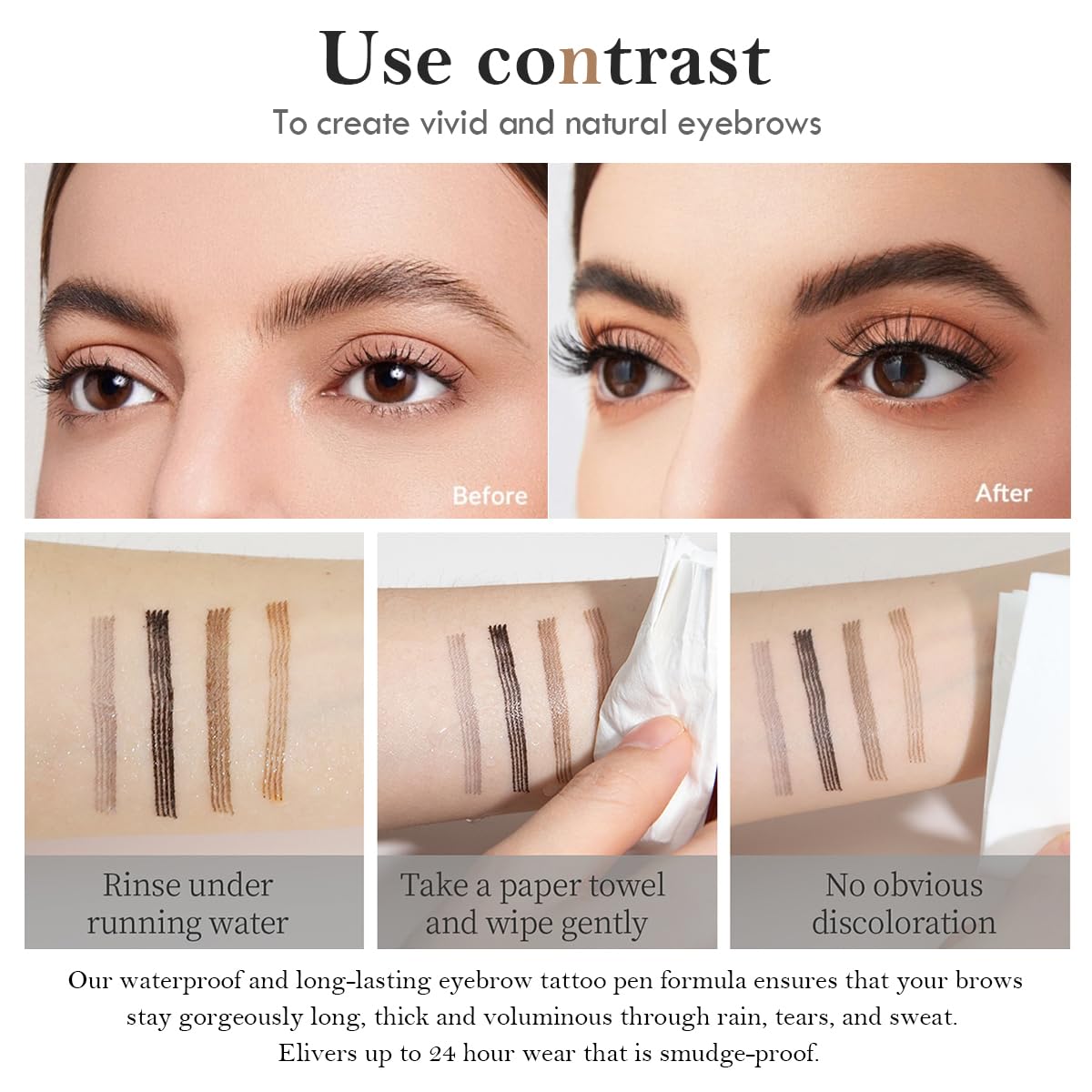 Lápiz de cejas marrón claro, lápiz de cejas Microblading a prueba de manchas con punta de microhorquilla mejorada, lápiz de microblading impermeable