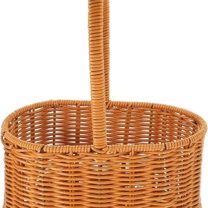 UPKOCH Cesta de picnic, cesta de almacenamiento, cesta de frutas, cesta decorativa para flores, cesta tejida a mano, cesta de comestibles de mano, UPKOCH Cesta de picnic, cesta de almacenamiento, cesta de frutas, cesta decorativa para flores, cesta tejida a mano, cesta de comestibles de mano,