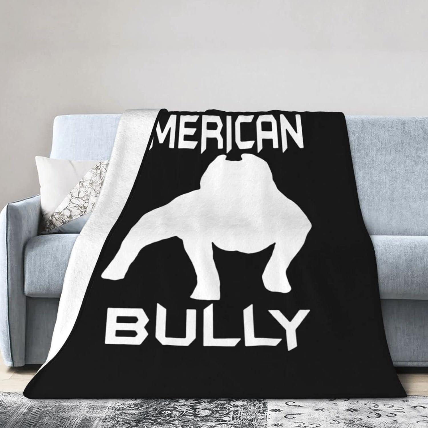 Manta American Bully súper suave, cálida y ligera, adecuada para decoración del sofá cama, decoración del hogar, viajes, 50 x 40 pulgadas