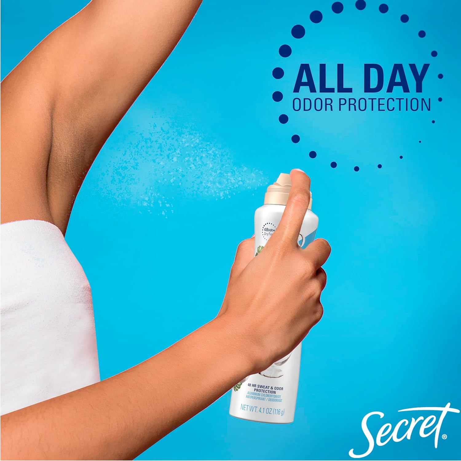 Secret Dry Spray Desodorante antitranspirante, hibisco tropical, 4.1 onzas (paquete de 3)