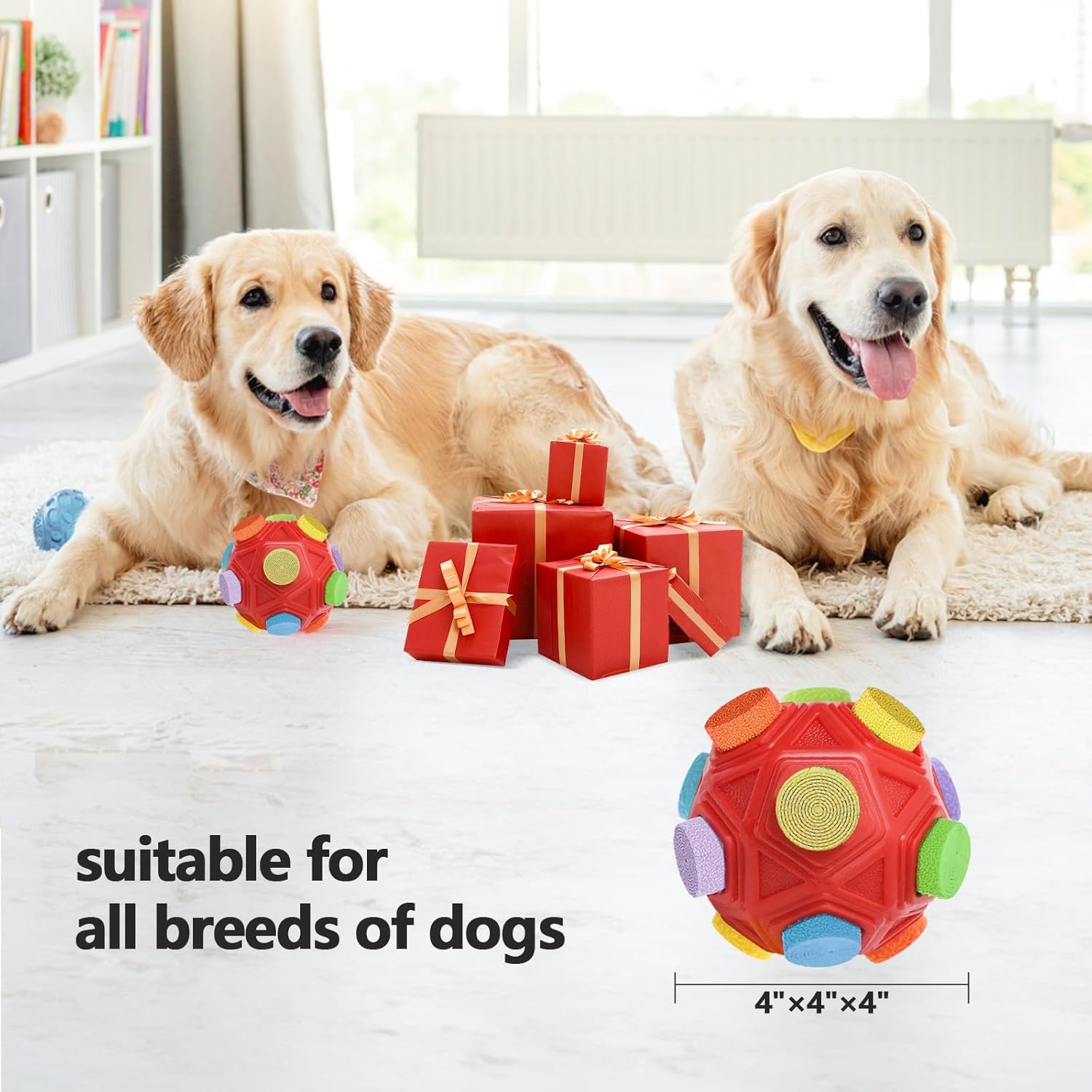 Pelota de olfateo para perros  Pelota olfateadora para perros, juguetes estimulantes mentales para perros, rompecabezas de golosinas para perros,